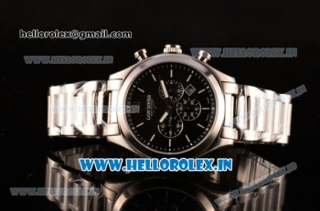 Longines Conquest Classic Chrono Miyota OS20 Quartz Full Steel with Black Dial and White Stick Markers