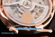 IWC Portuguese Automatic Movement Rose Gold Case with Black Dial and Black Leather Strap