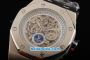 Audemars Piguet Royal Oak Automatic Movement White Skeleton Dial with Silver Case and SS Strap