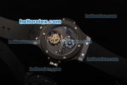 Hublot Big Bang Tourbillon Manual Winding Movement Ceramic Case and Bezel with Grey Skeleton Dial and Rubber Strap-Limited Edition