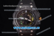 Linde Werdelin Spidolite II Tech Gold Swiss Valjoux 7750 Automatic Forge Carbon Case with Skeleton Dial Black Leather Strap and Stick Markers