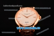 Patek Philippe Calatrava Miyota Quartz Rose Gold Case with White Dial and Diamonds Markers