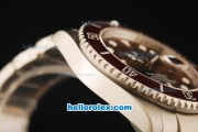 Rolex Submariner Swiss ETA 2836 Automatic Movement Steel Case and Strap with Brown Dial and Brown Ceramic Bezel