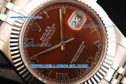 Rolex Datejust II Oyster Perpetual Automatic Movement Full Steel with Brown Dial and Roman Numeral Markers