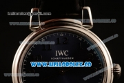 IWC Da Vinci Swiss ETA 2892 Automatic Steel Case with Black Dial White Stick Markers and Genuine Leather Strap