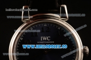 IWC Da Vinci Swiss ETA 2892 Automatic Steel Case with Black Dial White Stick Markers and Genuine Leather Strap