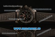 Breitling Chronomat B01 44 Blacksteel Chronograph Swiss Valjoux 7750 Automatic PVD Case with Black Dial Rubber Strap and Stick Markers