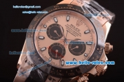 Rolex Daytona Automatic 7750 Coating Rose Gold Case and RG/PVD Strap with Pink Dial