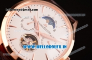 Jaeger-LECoultre Master Asia ST17 Run Fly Automatic Rose Gold Case with Stick Markers and White Dial