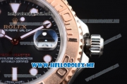 Rolex Yacht-Master 40 Clone Rolex 3135 Automatic Two Tone Case/Bracelet with Black Dial and Dot Markers (BP)