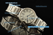 Cartier Ballon Bleu De Swiss ETA 2836 Automatic Steel Case/Bezel/Strap White Dial Roman Markers