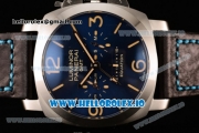 Panerai Luminor 1950 Equation of Time 8 Days GMT Asia Automatic Steel Case Blue Dial With Stick/Arabic Numeral Markers Black Leather Strap