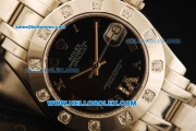 Rolex Datejust Automatic Movement Full Steel with Black Dial and Diamond Bezel-ETA Coating Case