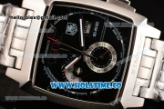 Tag Heuer New Model Monaco Calibre 12 Chronograph Miyota Quartz Movement Silver Case with SS Strap and Black Dial