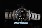 Rolex Submariner Swiss ETA 2836 Automaic Movement Full PVD with White Markers and Black Dial