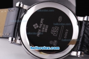 Patek Philippe Classic Chronograph Automatic with White Dial,Black Marking and Leather Strap