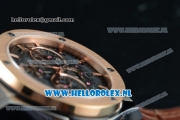 Hublot Classic Fusion Chronograph Swiss Valjoux 7750 Automatic Rose Gold Case with Grey Dial Stick Markers and Brown Genuine Leather Strap