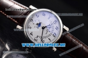 Patek Philippe Grand Complications Asia ST25 Automatic Steel Case with White Dial and Brown Leather Strap Arabic Numeral Markers