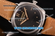 Panerai Panerai Radiomir S.L.C. 3 Days PAM 425 Clone P.3000 Manual Winding Steel Case with Black Dial and Brown Leather Strap (ZF)