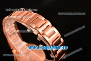 Cartier Rotonde De Miyota Quartz Rose Gold Case/Bracelet with Brown Dial and White Roman Numeral Markers