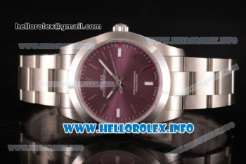 Rolex Oyster Perpetual Air King Swiss ETA 2824 Automatic Full Steel with Red Grape Dial and Silver Stick Markers