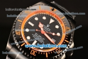 Rolex Sea-Dweller Deepsea Asia 2813 Automatic PVD Case/Strap with Black Dial and Orange Diver Index