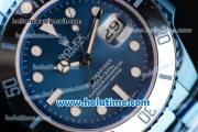 Rolex Submariner Asia 2813 Automatic Full Blue PVD with White Markers and Blue Dial