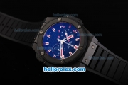 Hublot Big Bang Swiss Valjoux 7750 Automatic Movement Ceramic Case with Black Dial-Red Markers and Black Rubber Strap