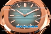 Patek Philippe Nautilus Asia Automatic Rose Gold Case with Blue/Black Dial and White Sitck Markers