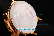 U-BOAT Italo Fontana Quartz Movement Rose Gold Case with White Dial and Rose Gold Numeral Markers-Black Leather Strap