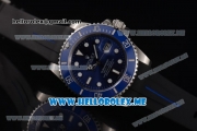 Rolex Submariner Swiss ETA 2836 Automatic Steel Case with Blue Dial and Blue Rubber Strap Dot Markers