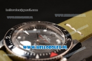 Rolex Milgauss Vintage Asia 2813 Automatic Steel Case with Dot Markers Black Dial and Green Nylon Strap