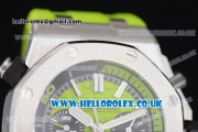 Audemars Piguet Royal Oak Offshore Diver Chrono Clone AP Calibre 3126 Automatic Steel Case with Green Dial Stick Markers and Green Rubber Strap (JF)