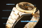 Rolex Datejust II Swiss ETA 2836 Automatic Full Steel with Yellow Gold Bezel and Grey MOP Dial- Two Tone Strap