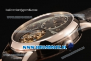 Vacheron Constantin Traditionnelle Tourbillon Manual Winding Steel Case with Black Dial and Black Leather Strap