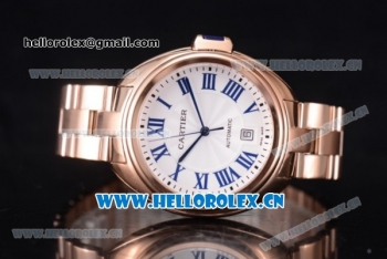 Cartier Cle de Cartier Asia ST16 Automatic Rose Gold Case/Bracelet Roman Markers and White Dial