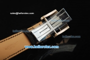 Parmigiani Kalpa XL Swiss Tourbillon Manual Winding Movement Steel Case with Black Leather Strap