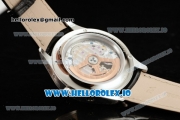 Jaeger-LECoultre Master Calendar Miyota 9015 Automatic Steel Case White Dial With Stick Markers Black Leather Strap (JH)
