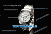 Rolex Cosmograph Daytona Clone Rolex 4130 Automatic Steel Case White Dial With Stick Markers Steel Bracelet - 1:1 Original (AR)