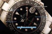 Rolex GMT Master II Oyster Perpetual Automatic Movement Steel Case and Strap with Black Dial and Ceramic Bezel