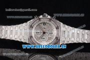 Audemars Piguet Royal Oak Offshore Seiko VK67 Quartz Steel/Diamonds Case with Diamonds Dial and Arabic Numeral Markers