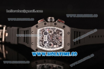 Richard Mille RM 011 Felipe Massa Flyback Chronograph Swiss Valjoux 7750 Automatic Carbon Fiber Case with Skeleton Dial and White Inner Bezel - 1:1 Original