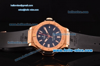 Hublot Big Bang King Swiss Valjoux 7750-CHG Automatic Rose Gold Case with stick Markers and Black Rubber Strap