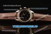 Omega Speedmaster'57 Co-Axial Chronograph Clone Omega 9300 Automatic Steel Case with Black Dial Stick Markers and Brown Leather Strap (EF)