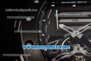 Richard Mille RM 69 Erotic Tourbillon Miyota 9015 Automatic PVD Case with Skeleton Dial Black Rubber Strap and Dot Markers