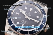 Tudor Heritage Black Bay Swiss ETA 2824 Automatic Steel Case/Bracelet with Blue Bezel Black Dial and White Markers - 1:1 Original (ZF)