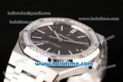 Audemars Piguet Royal Oak Swiss ETA 2824 Automatic Stainless Steel Case with Diamond Bezel Black Dial and Stick Markers