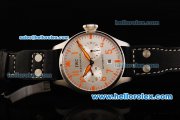 IWC Big Pilot Swiss Valjoux 7750 Automatic Movement Steel Case with Silver Dial and Orange Markers IWC Big Pilot Swiss Valjoux 7750 Automatic Movement Steel Case with Silver Dial and Orange Markers