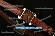 Vacheron Constantin Historiques Toledo Miyota Quartz Steel Case with Stick Markers and Brown Dial