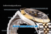 Rolex Datejust II Asia 2813 Automatic Two Tone Case/Bracelet with Stick Markers and Grey Dial (BP)